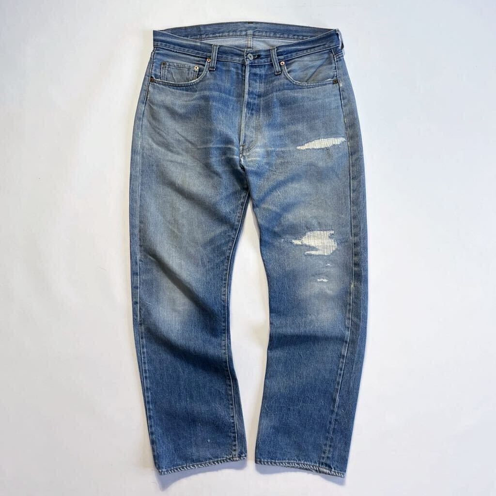 美色♪66後期 70s USA製 Levis 501 W36L34 オリジナル ビンテージ ヒゲ リーバイス 501 66後期 赤耳 78年製 リペア_画像1