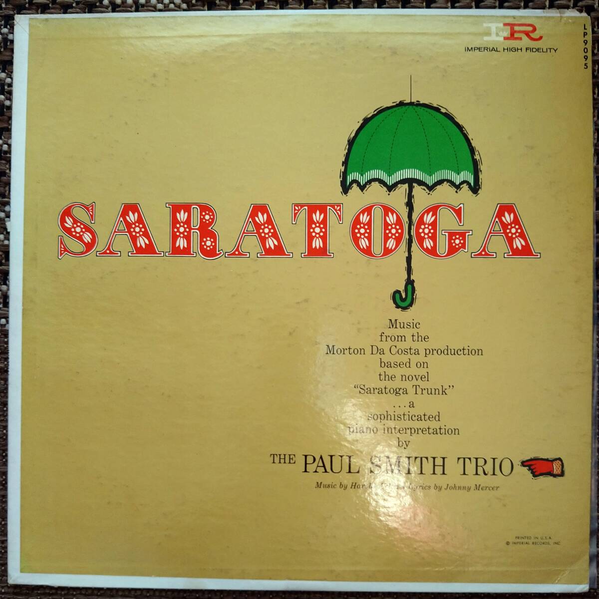 USオリジナル盤【Paul Smith】SARATOGA （Imperial IR LP 9095)　プロモ盤　ピアノ・トリオ　_画像1