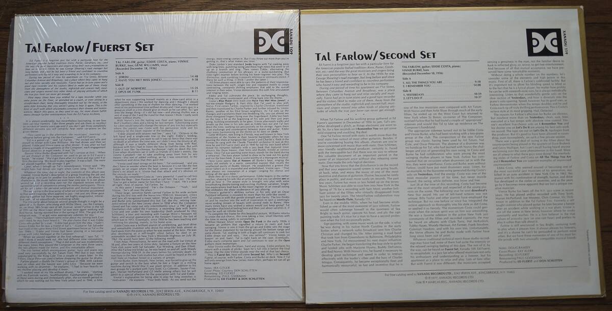 USオリジナル盤2枚セット【Tal Farlow】Fuerset Set/ Second Set （Xanadu 109/119)　★お勧め盤★　超美盤_画像2