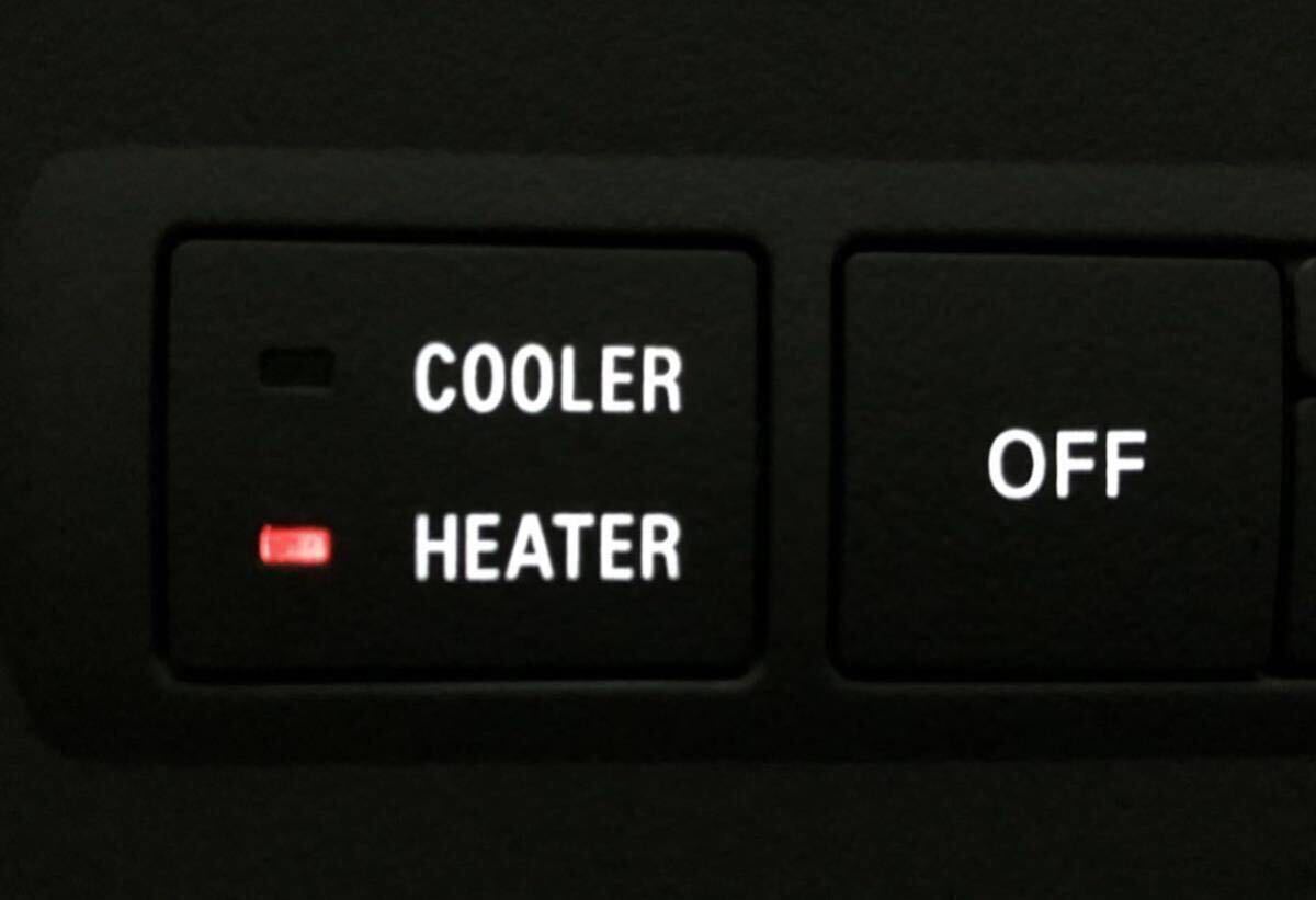 専用出品 グリーン仕様 デリカ D5 リア エアコン スイッチ LED 打ち替えcooler heater クーラー ヒーター ２個セットの画像4