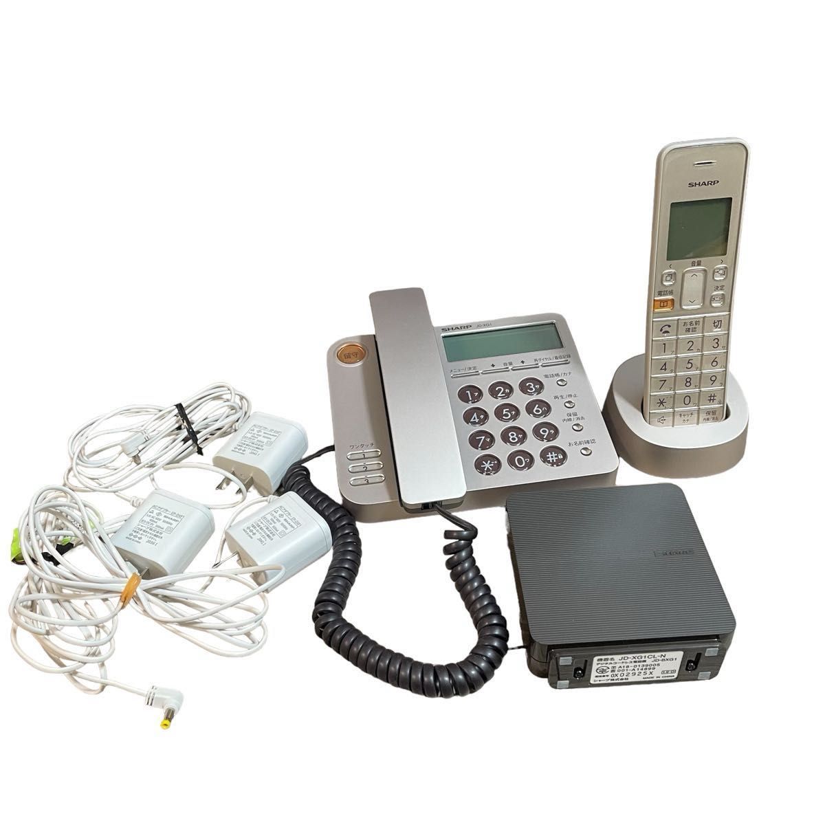 【美品】電話機 SHARP JD-XG1 子機1台付き シャープ ゴールド  デジタルコードレス電話機 