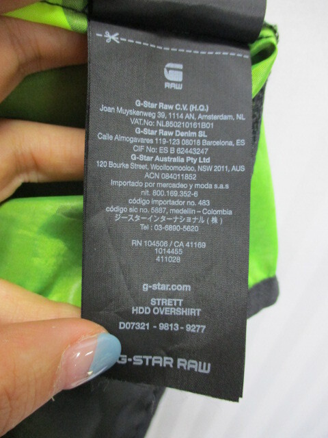 G-STAR RAW　ジースター　迷彩柄ナイロンパーカー　メンズM　黒×蛍光グリーン　ウインドブレーカー　フーディージャケット ブルゾン05011_画像5