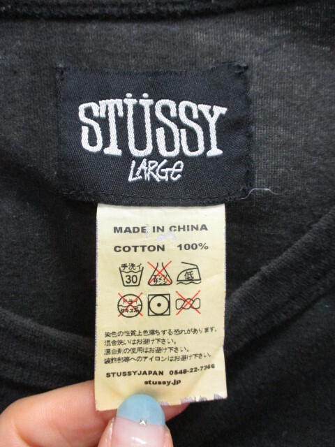 STUSSY Stussy футболка с длинным рукавом мужской L чёрный long T карман футболка трикотажный джемпер с длинным рукавом длинный рукав рубашка длинный рукав одежда 05093