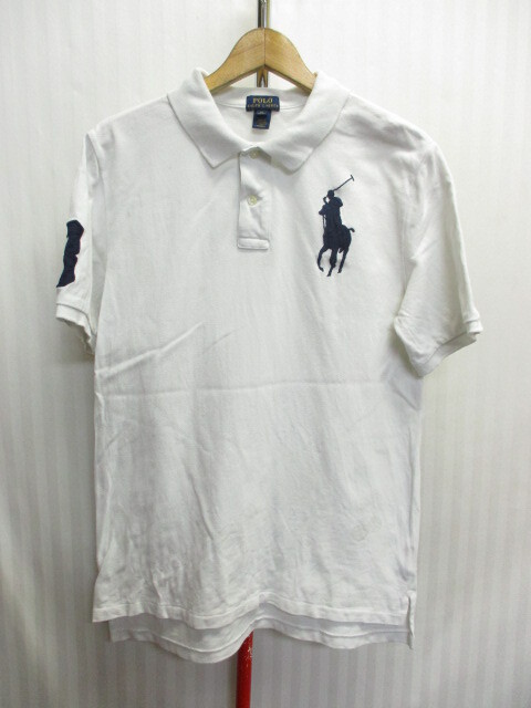 ラルフローレン　ビッグポニー　ポロシャツ　ボーイズXL メンズSM相当　白シャツ　半袖シャツ　ビッグロゴシャツ　半袖カットソー　05143_画像1