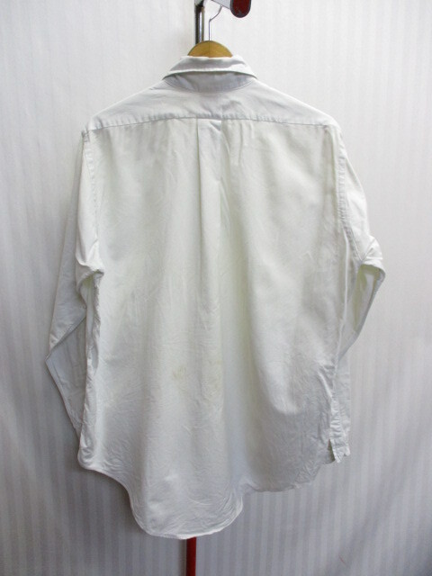 USA製　ブルックスブラザーズ　90sヴィンテージ　白シャツ　メンズ15　長袖ボタンダウンシャツ 白BDシャツ オックスフォードシャツ　05142_画像3