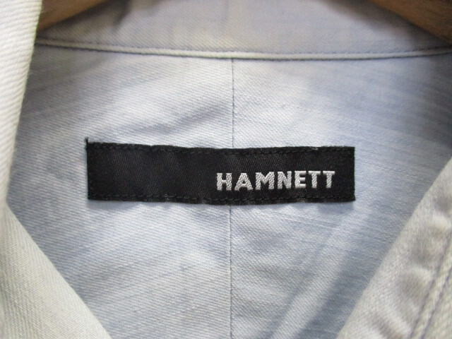 HAMNETT　キャサリン・ハムネット　長袖シャツ　メンズL　シャンブレーシャツ　デニムシャツ　長袖シャツ　インディゴシャツ　05142_画像2