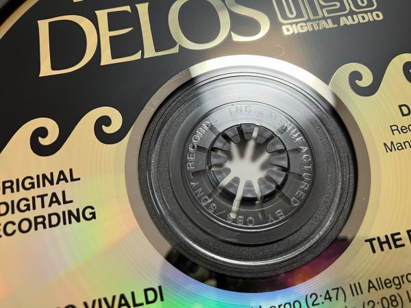 難有 DELOS 初期 国内盤 CD ヴィヴァルディ Vn協奏曲 四季 エルマー オリヴェイラ ジェラード シュワルツ CBS SONY 1A1 刻印 金レーベル_画像5