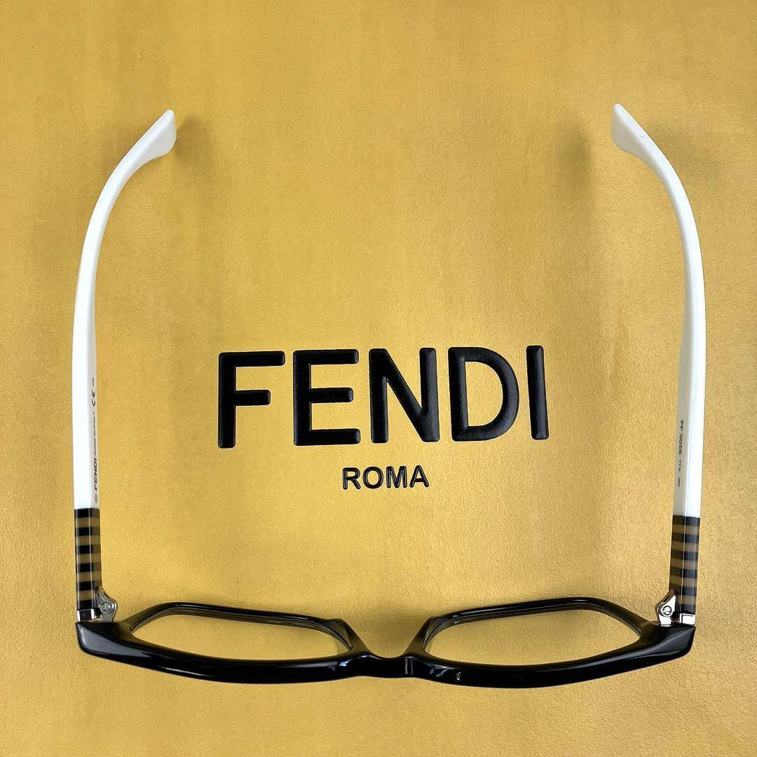 FENDI フェンディ サングラス 眼鏡 イタリア製 ペカン ロゴ ブラック 黒 ホワイト 白 バイカラー メンズ レディース 兼用_画像3