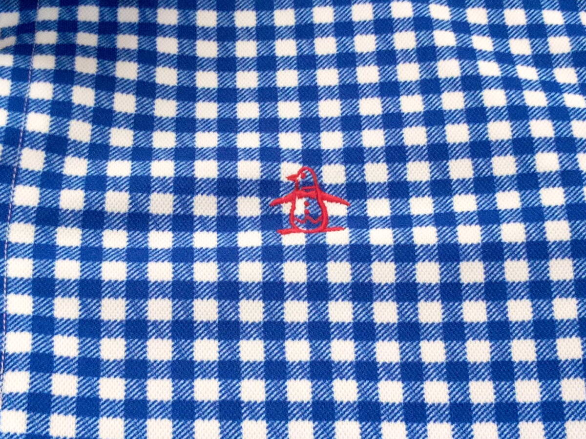  unused same Munsingwear wear check pattern b lumen z polo-shirt L dry material 