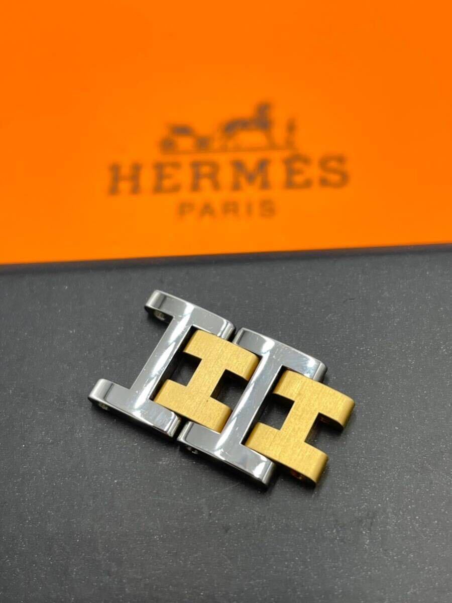 【未使用】HERMES エルメス クリッパー 　レディース腕時計　ベルト　パーツ　コマ 駒 ゴールドコンビ　12ｍｍ幅 ２個セット_画像1