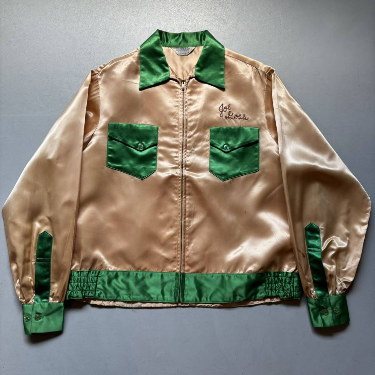 60s〜 bowler's shirt and uniform bowling jacket “size L” 60 60s〜 bowler's shirt and uniform bowling jacket “size L” 60