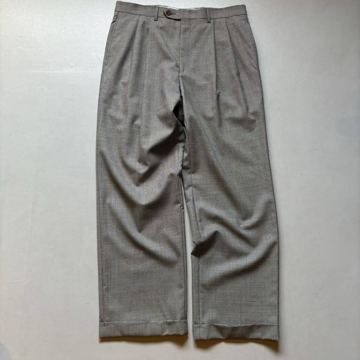 LAUREN Ralph Lauren 2tuck slacks “32×30” “千鳥格子” ローレンラルフローレン 2タックスラックス サマーウール