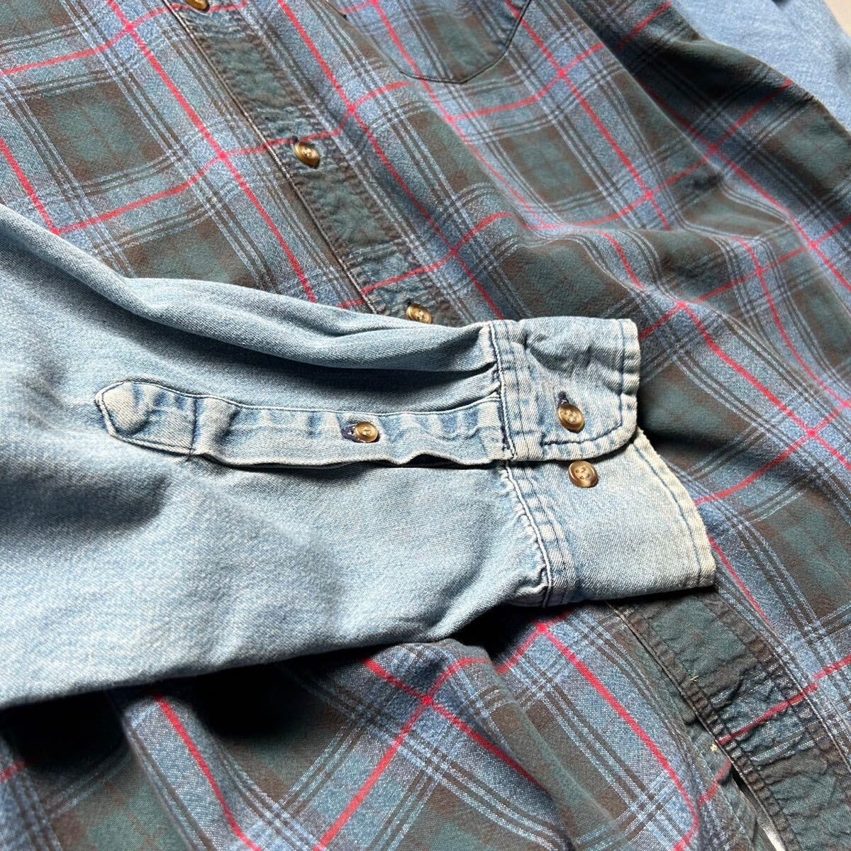 90s GAP Check Pattern Denim Shirt “size XL” 90年代 ギャップ チェックパターン デニムシャツ ダンガリーシャツ オールドギャップ