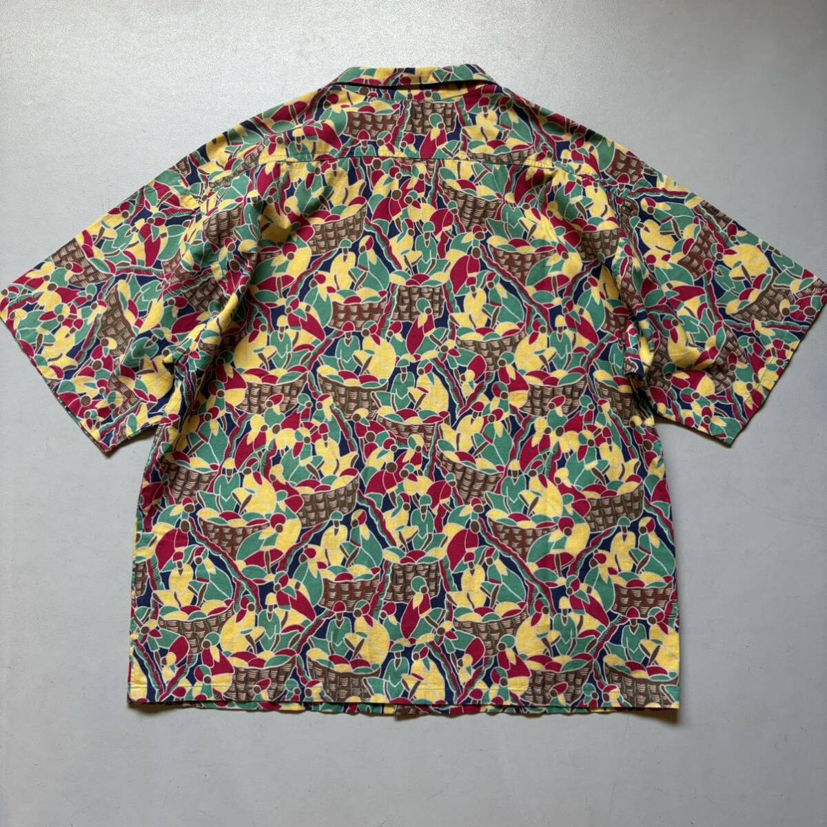 KINO All-over pattern S/S shirt “size L” “made in France” 総柄シャツ 半袖シャツ フランス製_画像7