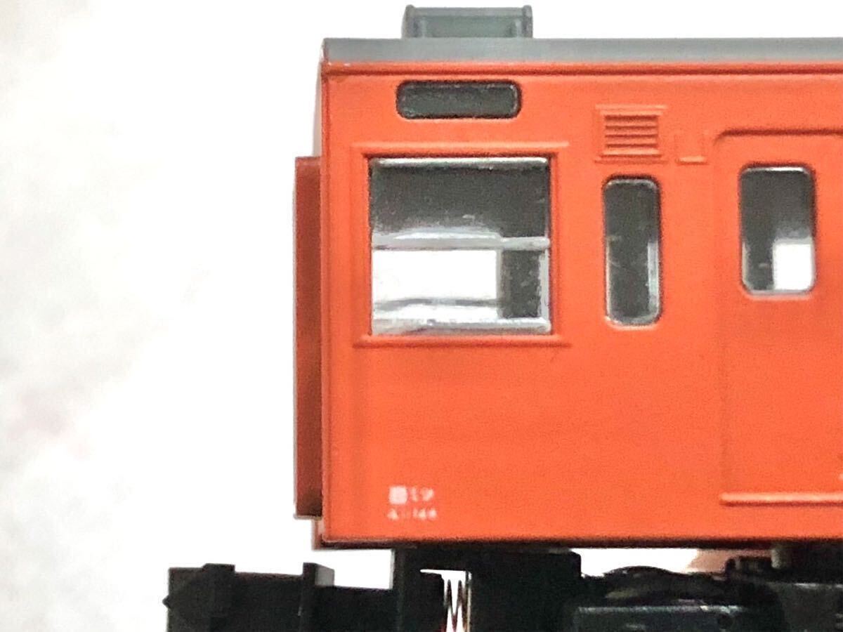 NゲージKATOモハ200試作車オレンジ簡易整備済み美品(純正台車集電シューOP￥200プラス)_窓ガラス板くもりサッシ掠れ状態ご参考