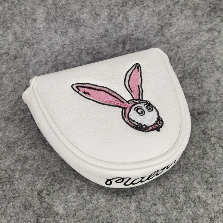 ヘッドカバー 6個セット Malbon ホワイト ウサギ刺繍 6点自由組合せ可 ドラバーカバー ウッドカバー UTカバー パターカバー_画像8