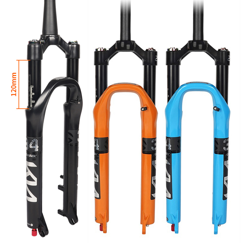 2024年おすすめのアイテム満載 新品送料無料 TOSEEK サスペンションフォーク MTBフォーク 26/27.5/29er ディスクブレーキ ストレート/テーパード リバウンド調整 KN34 サスペンションフォーク