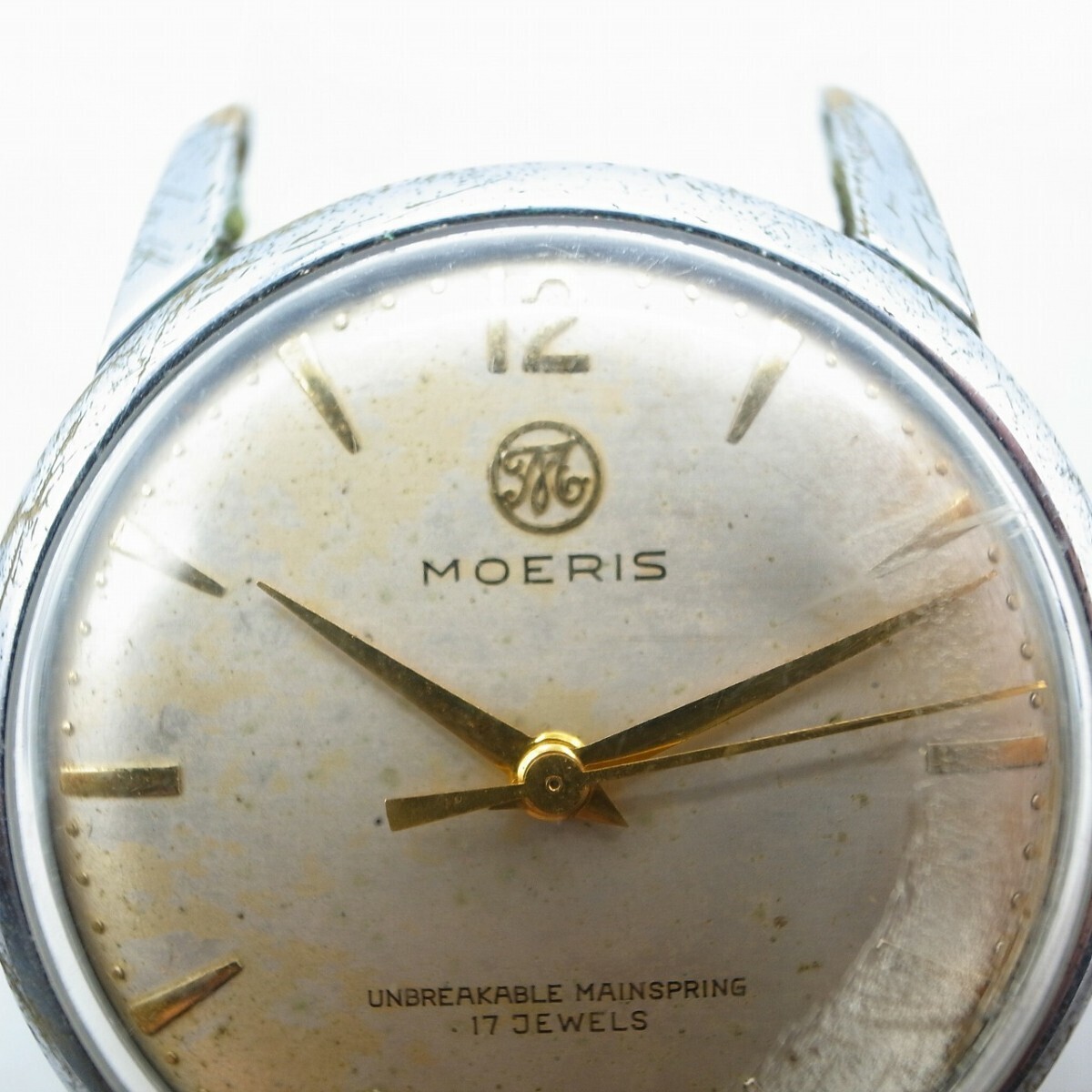 モーリス　moeris grand prix 17 jewels unbreakable mainspring 腕時計 swiss made_画像2