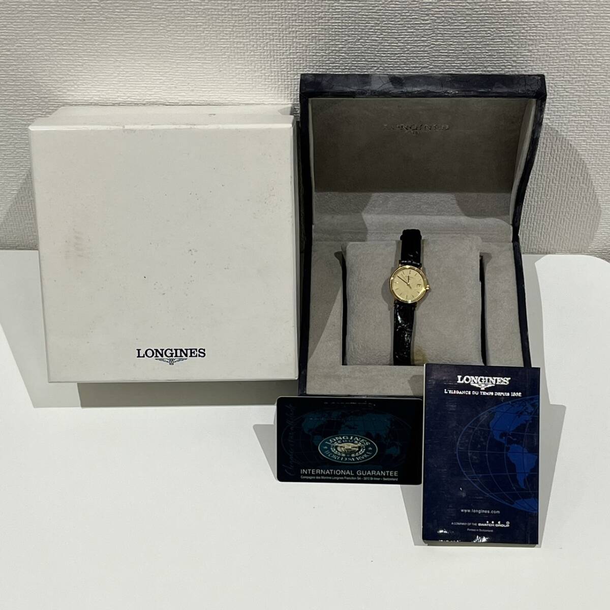 【AMT-10904】LONGINES ロンジン 腕時計 レディース L4.220.2 グランドクラシック ゴールド文字盤 ラウンドフェイス ジャンク品 不動品の画像1