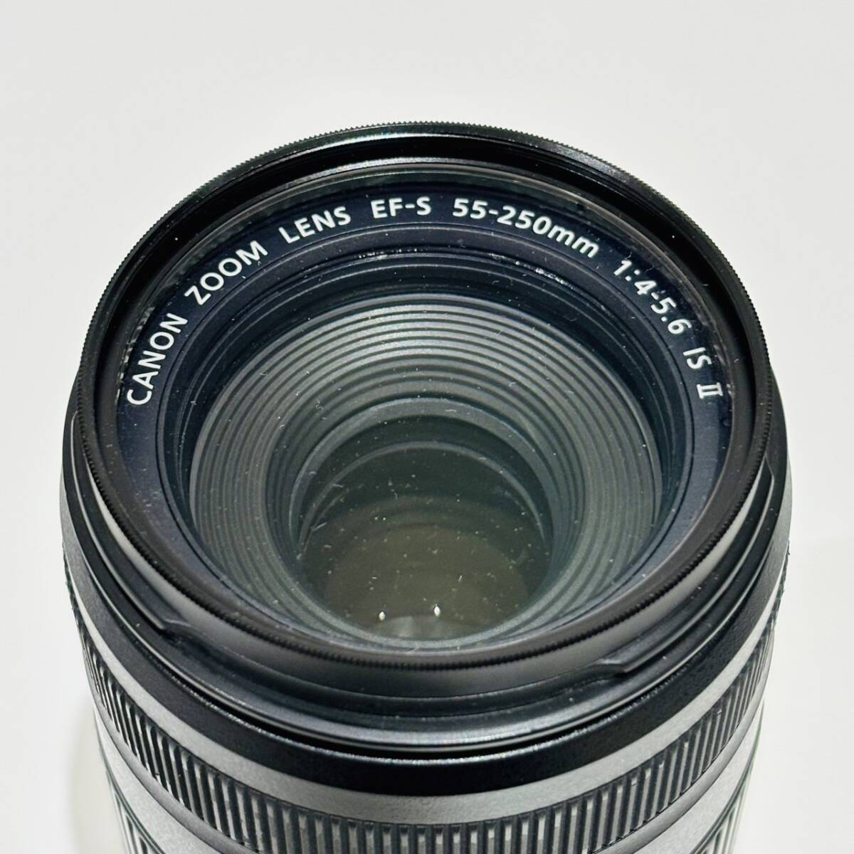 【AMT-11229】Canon キャノン DOUBLE ZOOM KIT EOS Kiss X7 デジタル 一眼レフ カメラEF-S18-55mm EF-S55-250mm 付属品有 通電確認済_画像7