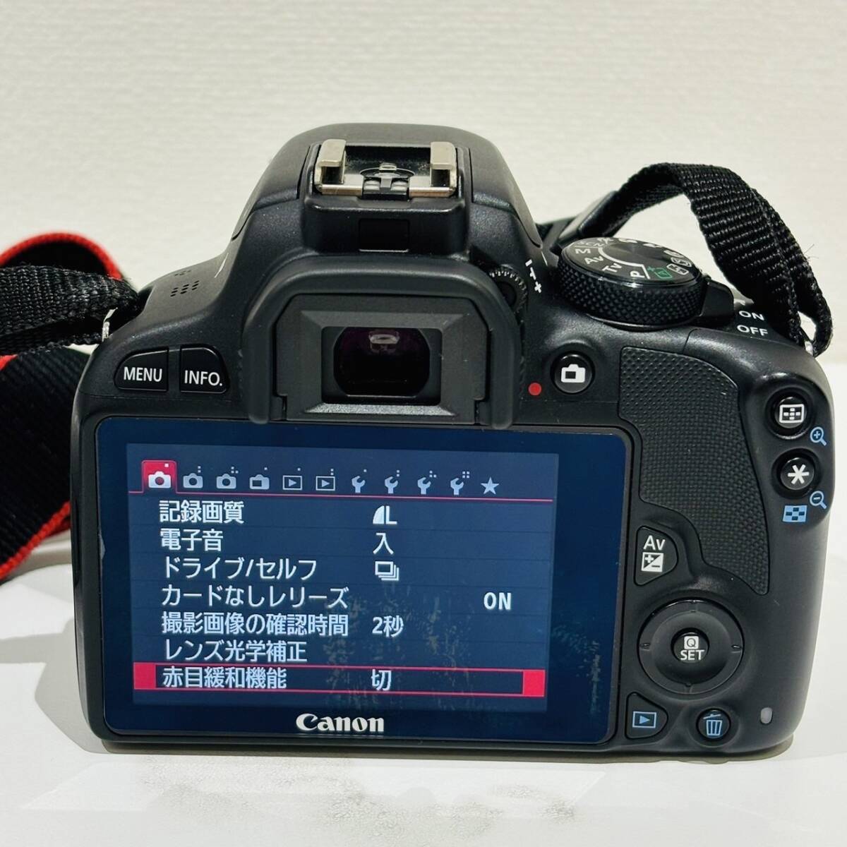 【AMT-11229】Canon キャノン DOUBLE ZOOM KIT EOS Kiss X7 デジタル 一眼レフ カメラEF-S18-55mm EF-S55-250mm 付属品有 通電確認済_画像3