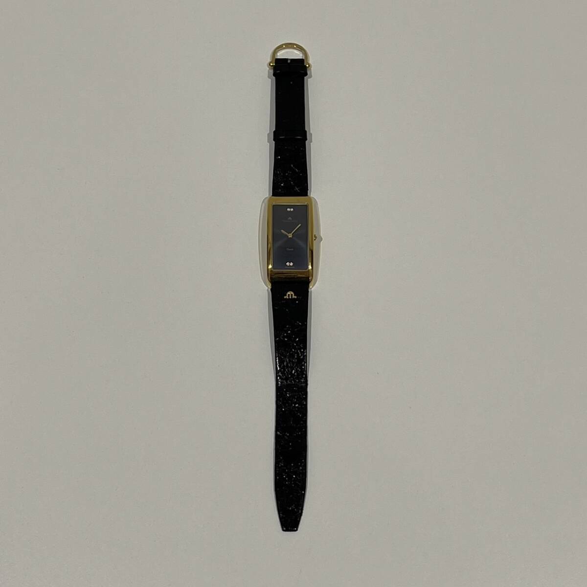 [AMT-11247]maurice lacroix lady's wristwatch CH-2726 quartz QZ leather belt leather Maurice Lacroix Gold black gold black immovable 