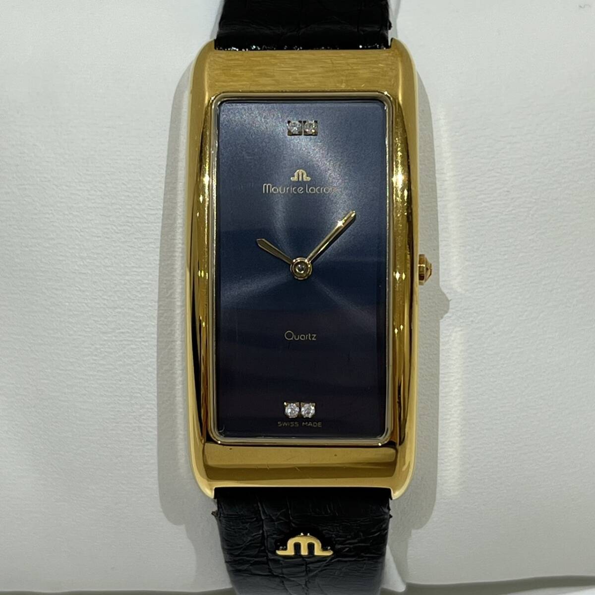 [AMT-11247]maurice lacroix lady's wristwatch CH-2726 quartz QZ leather belt leather Maurice Lacroix Gold black gold black immovable 