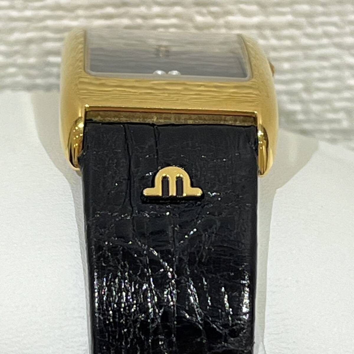 [AMT-11247]maurice lacroix lady's wristwatch CH-2726 quartz QZ leather belt leather Maurice Lacroix Gold black gold black immovable 