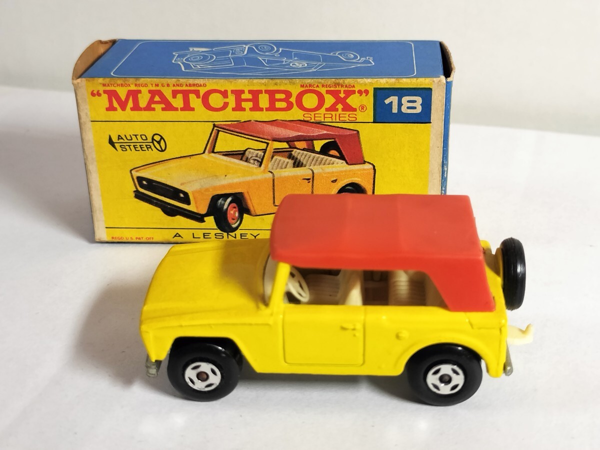 MATCHBOX マッチボックス ミニカー 当時物 1969年製 18 FIELD CAR イギリス製 箱付き_画像1