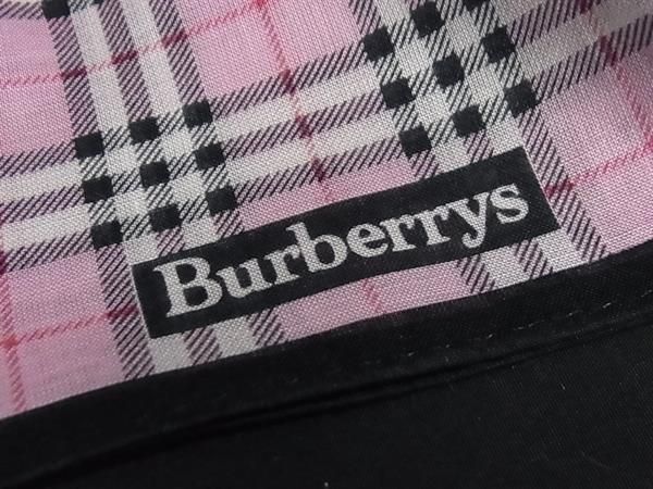 1円 ■新品同様■ Burberrys バーバリーズ ナイロンキャンバス チェック柄 ポーチ スカーフ ハンカチーフ 2点セット ピンク系 FC0013_画像7