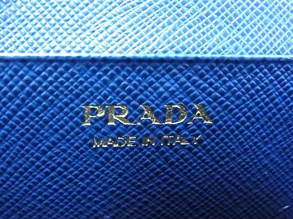 1 иен # превосходный товар # PRADA Prada safia-no кожа футляр для карточек карта inserting футляр для визитных карточек мужской женский темно-синий серия FC0046