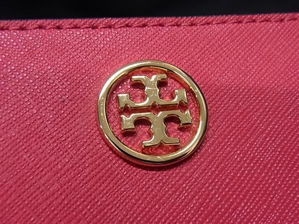 1円 ■新品同様■ TORY BURCH トリーバーチ レザー ラウンドファスナー コインケース コインパース カードケース ピンク系 BF7350_画像4