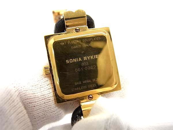 1円 ■稼働品■美品■ SONIA RYKIEL ソニアリキエル 18K 750 18金 クォーツ 腕時計 ウォッチ レディース ゴールド系 DA6794の画像5