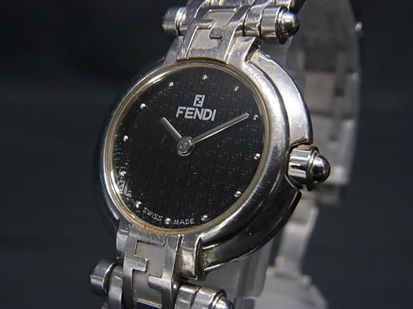 1円 FENDI フェンディ F75210-750L ズッカ柄 SS クオーツ 腕時計 ウォッチ レディース シルバー系 DA6780_画像1