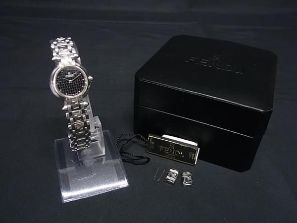 1円 FENDI フェンディ F75210-750L ズッカ柄 SS クオーツ 腕時計 ウォッチ レディース シルバー系 DA6780_画像6