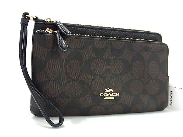 1円 ■新品■未使用■ COACH コーチ 5576 シグネチャー PVC×レザー 財布 ウォレット マルチケース レディース ブラウン系 AW6432_画像1