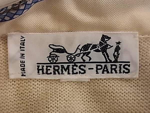 1円 ■美品■ HERMES エルメス シルク ペイズリー柄 半袖 ポロシャツ トップス 洋服 メンズ アイボリー系×マルチカラー FC4604_画像3