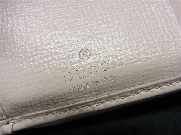 1円 ■美品■ GUCCI グッチ 644462 GG柄 ホースビット PVC×レザー 三つ折り 財布 ウォレット レディース アイボリー系 FA4456_画像7