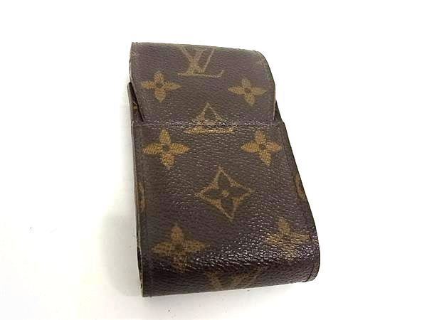 1円 LOUIS VUITTON ルイヴィトン M63024 モノグラム エテュイ シガレットケース 煙草ケース ブラウン系 AZ1507_画像1