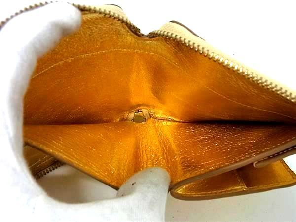 1 иен # прекрасный товар # COMME des GARCONS Comme des Garcons кожа раунд застежка-молния двойной бумажник бумажник оттенок золота BJ2824