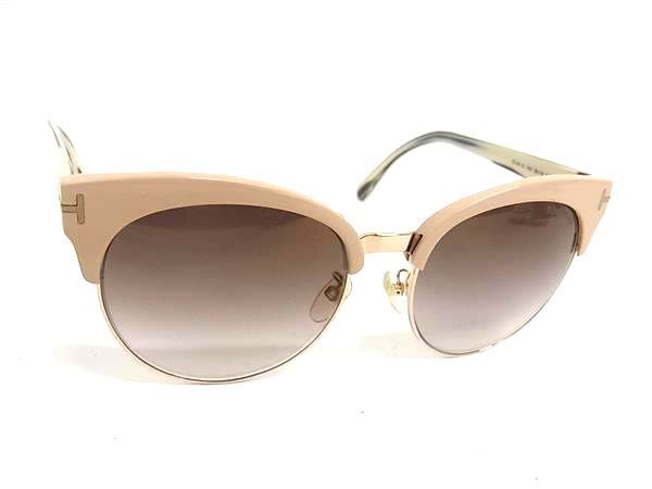 1円 ■美品■ TOM FORD トムフォード TF 481-D 74G 56□18*145 *2 サングラス メガネ 眼鏡 レディース ピンクベージュ系 BJ2853の画像1