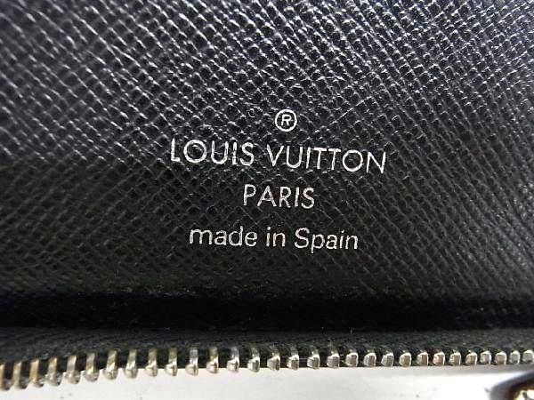 1円 LOUIS VUITTON ルイヴィトン M30672 タイガ ポルトビエ モネ ジップ ラウンドファスナー 財布 ウォレット ブラック系 AX6384_画像6