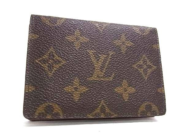 1円 LOUIS VUITTON ルイヴィトン M60533 ポルト 2 カルト ヴェルティカル モノグラム カードケース カード入れ ブラウン系 AW8209_画像1