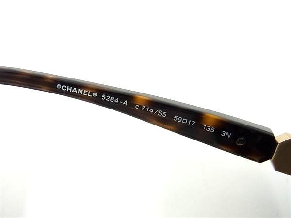 1円 ■美品■ CHANEL シャネル 5284-A c.714/S5 ココマーク べっ甲調 サングラス メガネ 眼鏡 ブラウン系 FA7042_画像4