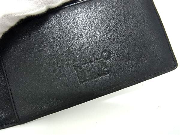 1円 MONT BLANC モンブラン レザー パスポートケース パスポートカバー パスポートホルダー メンズ ブラック系 FA6483_画像4