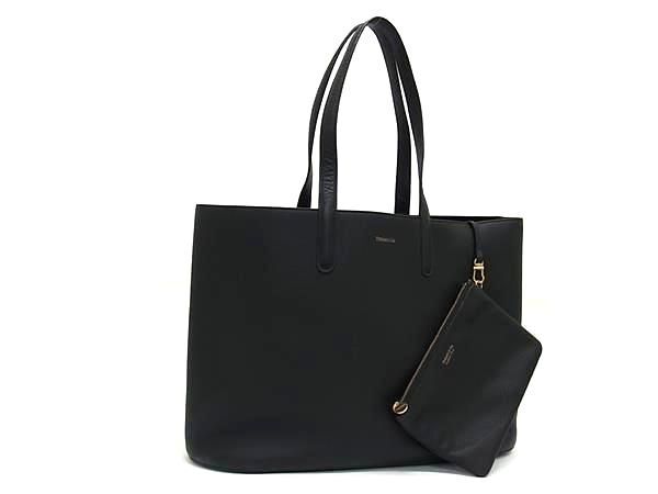 1 иен # прекрасный товар # TIFFANY&Co Tiffany кожа сумка имеется большая сумка сумка на плечо плечо .. портфель оттенок черного EA2280