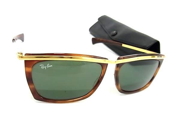 1円 ■美品■ Ray-Ban レイバン べっ甲調 サングラス メガネ 眼鏡 レディース ブラウン系×ゴールド系 FA7281_画像1