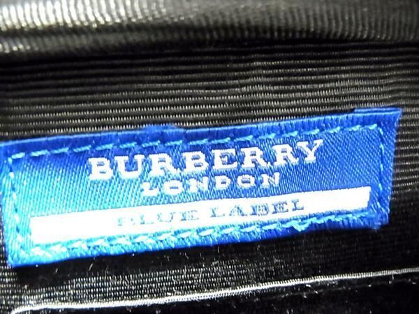 1円 ■極美品■ BURBERRY バーバリーブルーレーベル ナイロン×レザー チェック柄 クロスボディ ショルダーバッグ ネイビー系 AZ2356_画像6