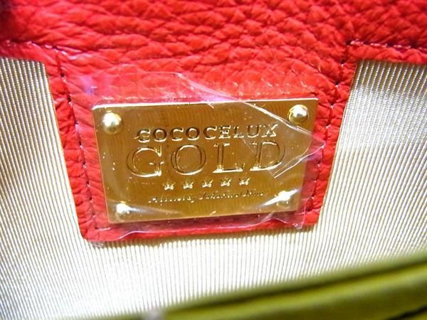 1円 ■極美品■ COCOCELUX GOLD ココセリュックスゴールド レザー ラウンドファスナー 長財布 ウォレット オレンジ系×ベージュ系 AW6059の画像5