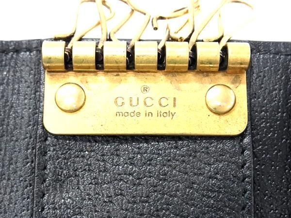 1円 ■美品■ GUCCI グッチ GGマーモント レザー 6連キーケース 鍵入れ レディース メンズ ブラック系 AW5875の画像4